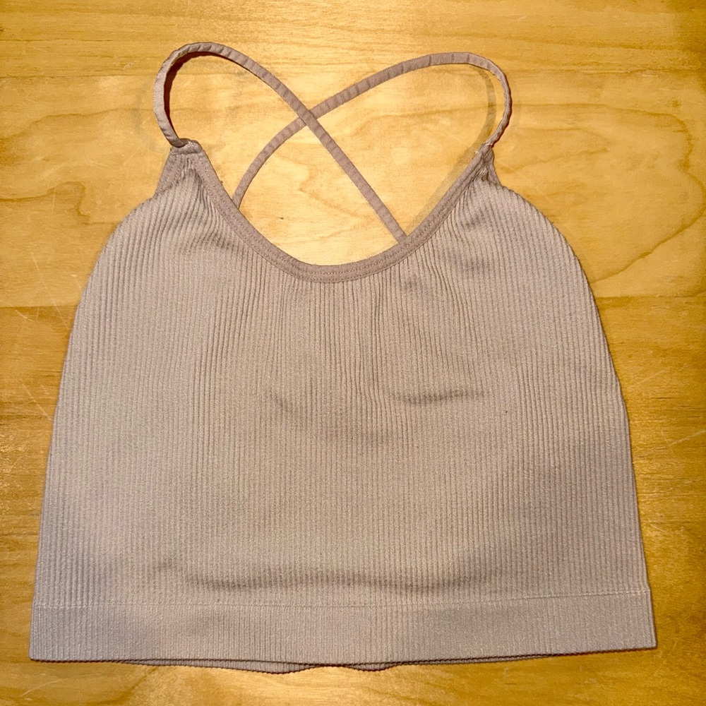 Colsie Strappy Ribbed Cropped Tank Top